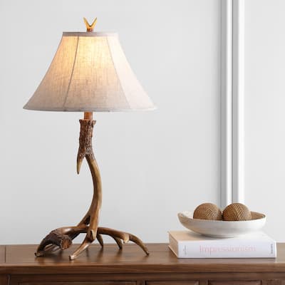Eldora 27.5" Rustic Resin LED Table Lamp, Brown by JONATHAN Y - 27.5