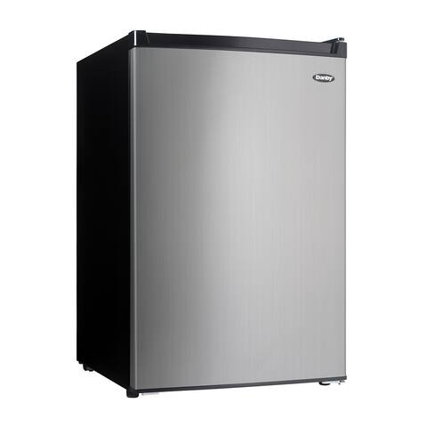 Danby DCR045B1BSLDB-3 4.5 Cubic Feet Compact Refrigerator w/ True Freezer, Steel - 21.5 x 23.5 x 34 inches