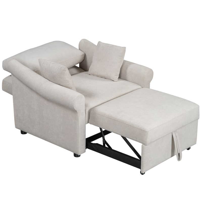 3 IN 1 Convertible Sleeper Lounger Chair with Adjustable Backrest