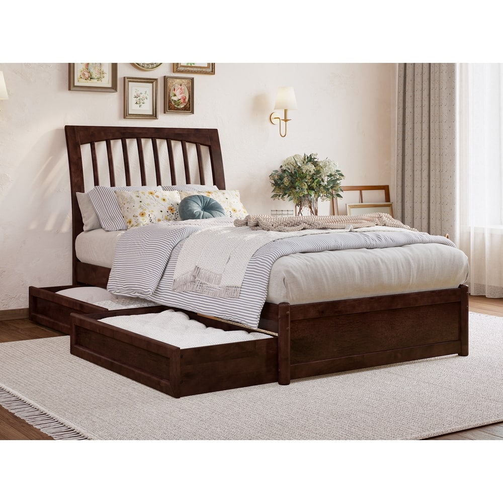 Roslyn Platform Bed with Panel Footboard and Storage Drawers