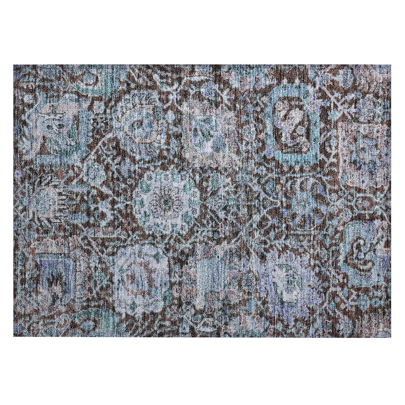Machine Washable Indoor/ Outdoor Traditional Persian Chantille Rug