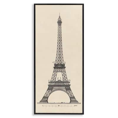 Stupell Parisian Tower Illustration Framed Giclee Art Design By Phillipa Katz