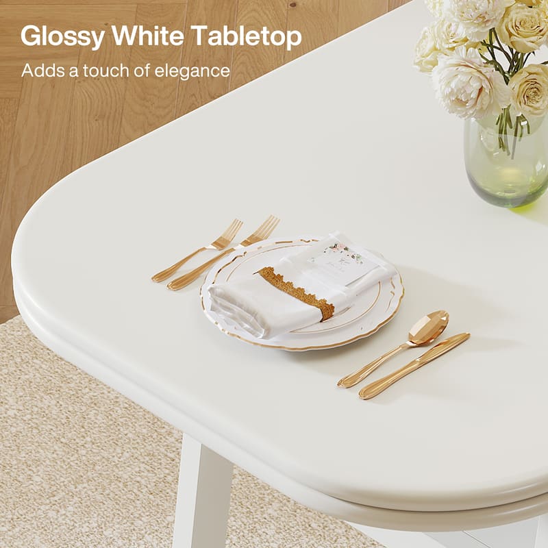 Modern Dining Table, Kitchen Table with Storage Shelf for Dining/Living Room, Home, Apartment