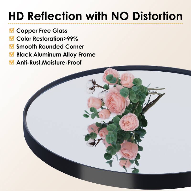 Modern Bathroom Wall Mounted Anodized Aluminum Framed Wall Vanity Mirror