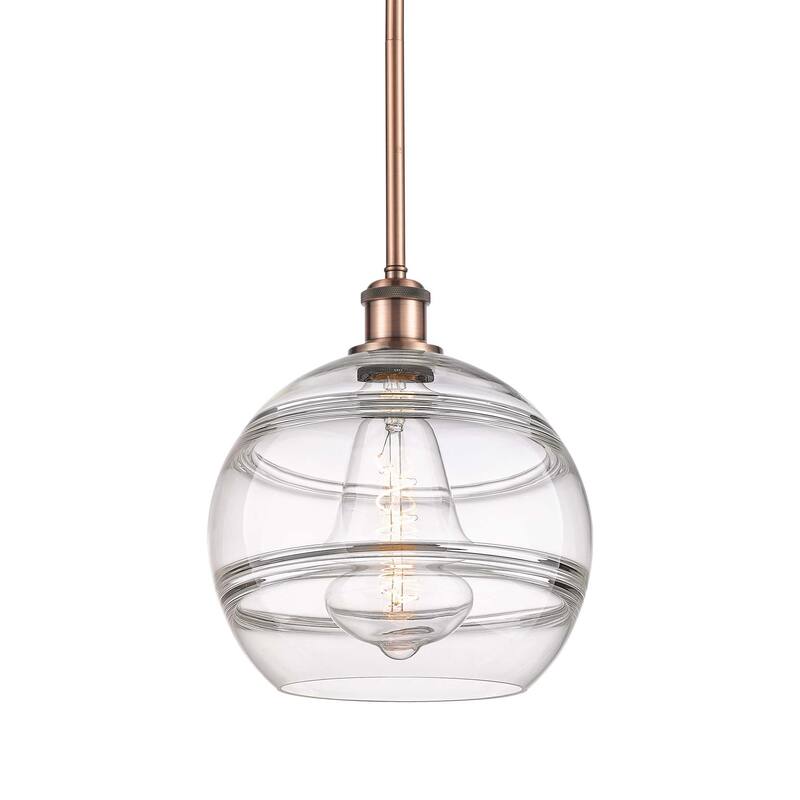Innovations Lighting 516-1S-12-10 Rochester Pendant Rochester 10" Wide - Antique Copper / Clear