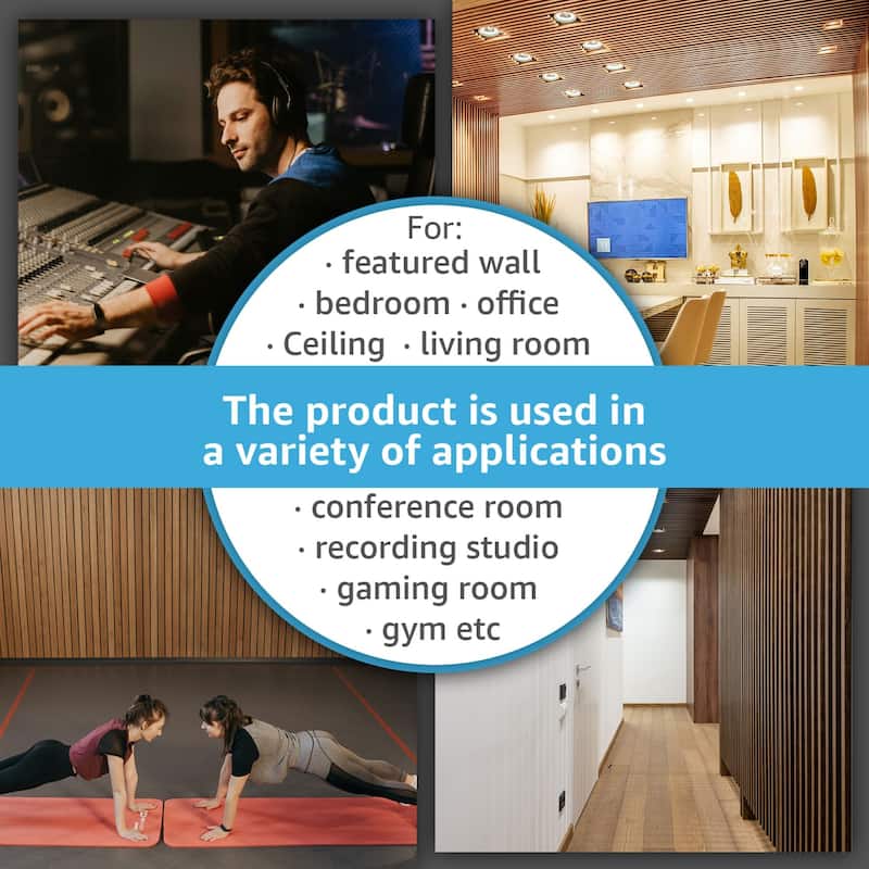 Art3d 7.9 x 94.5in Slat Acoustic Paneling,Acoustic Wall Panels,4pcs,21sqft