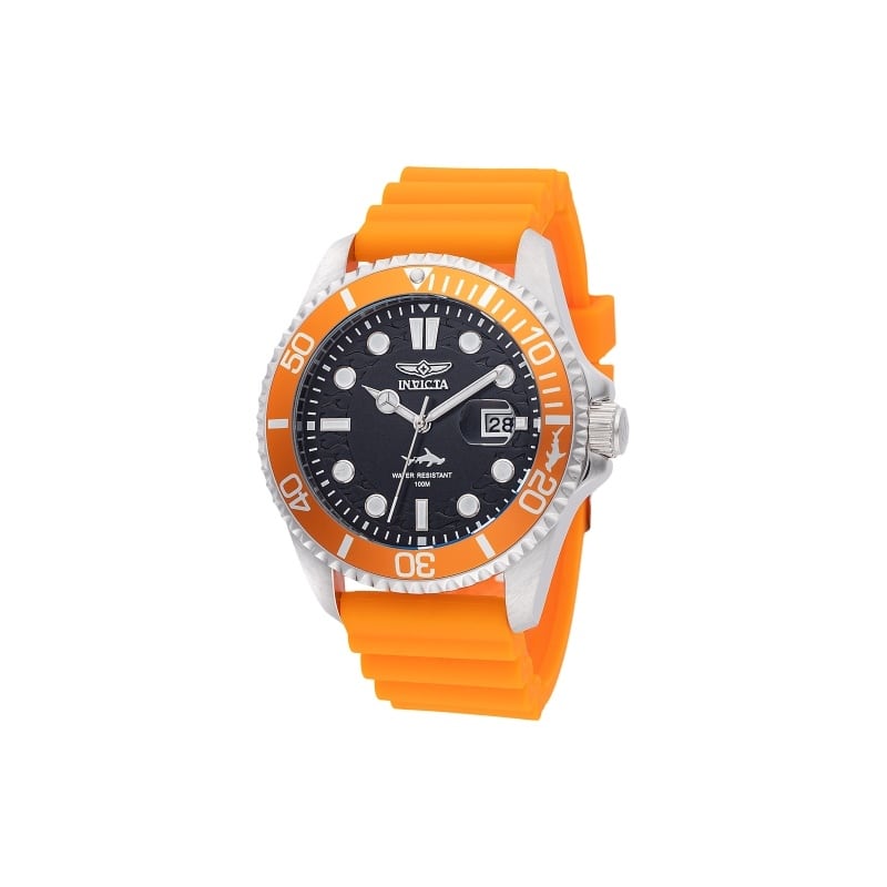 Invicta Men's 47162 Pro Diver Quartz 3 Hand Black Dial Watch