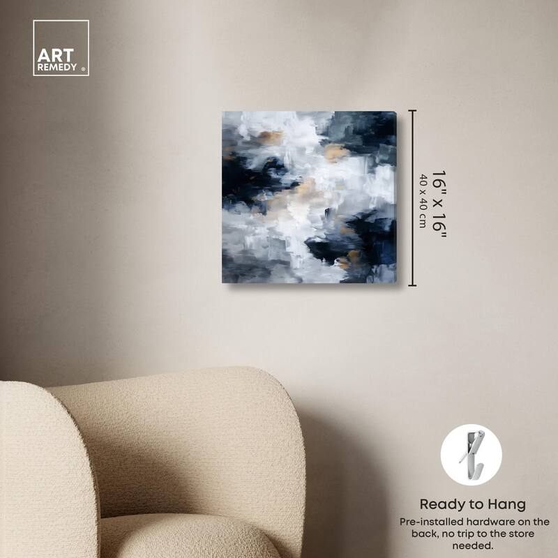 Midnight and Ivory II Canvas by Art Remedy, Gallery Wrapped