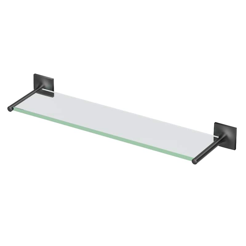 Gatco 5586 Waterline 22" Glass Bathroom Shelf - Matte Black - Anthracite Finish