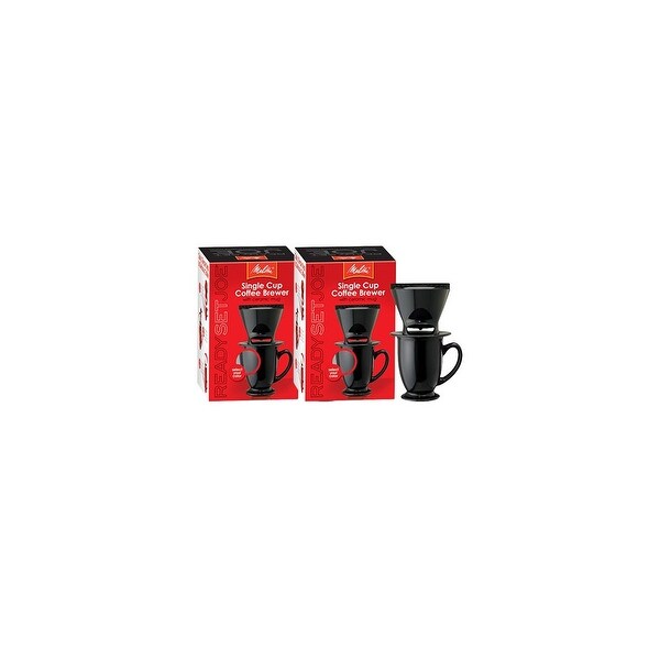 Melitta 64010 Pour Over OneCup Ceramic Black SinglePack (2-Pack) Ceramic Coffeemaker - Black