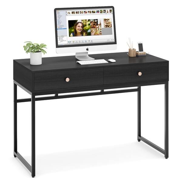 Shop 47 Inch Computer Desk Study Table Writing Desk With 2 Drawers Overstock 31310192