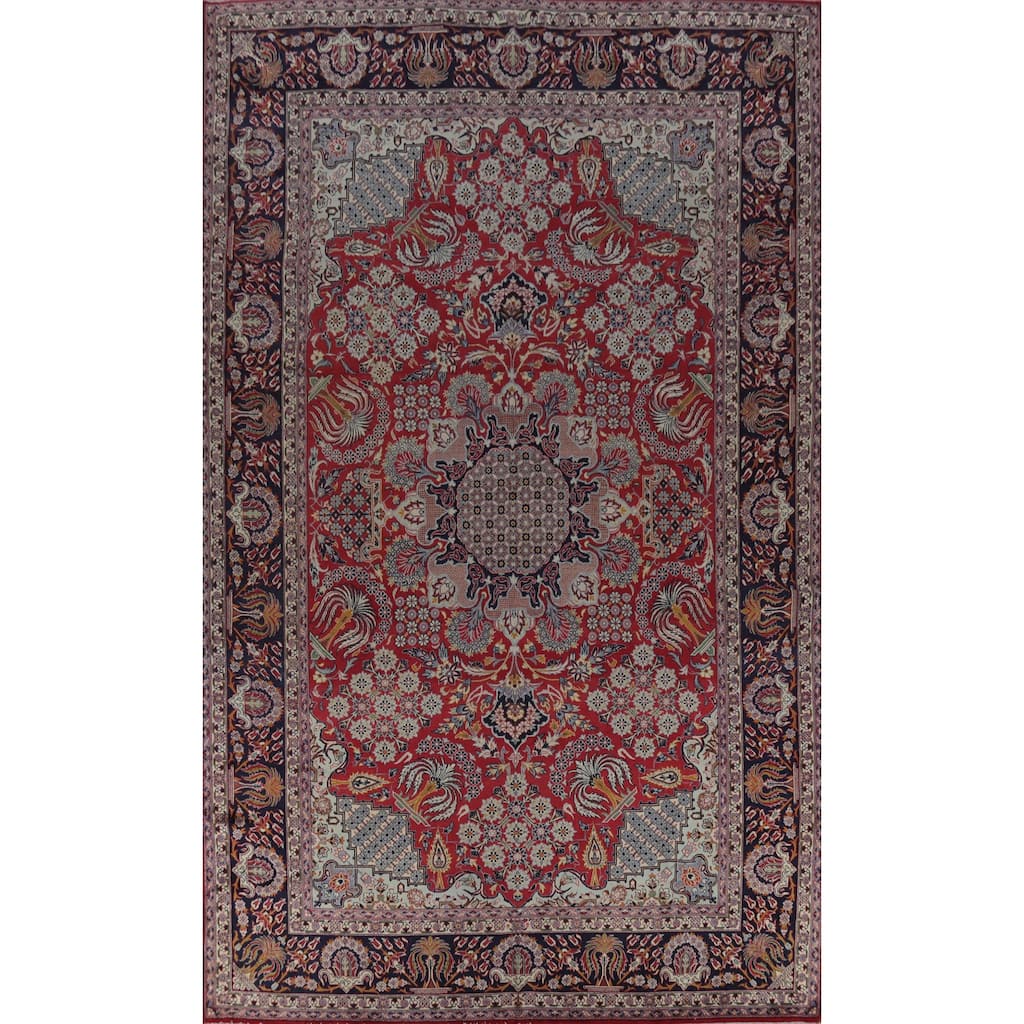 Hand Knotted Oriental 100% Wool Carpet Traditional Floral Red Najafabad Area Rug - 16' 2'' X 10' 3''