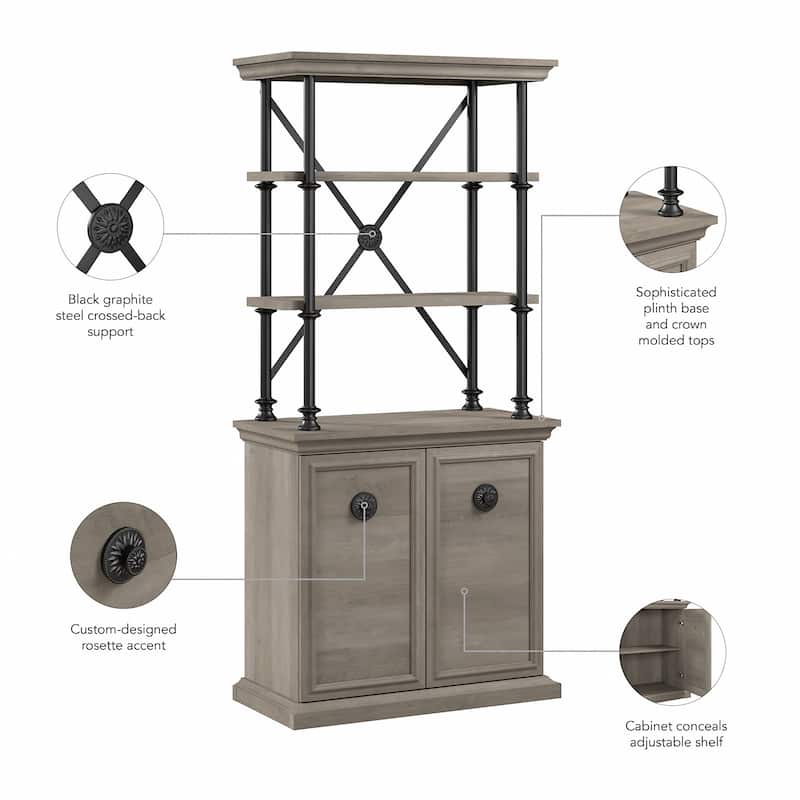 Coliseum Designer Bookcase with Doors by Bush Furniture