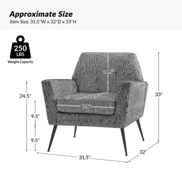 dimension image slide 0 of 3, Silas Modern Armchair with Metal Legs by HULALA HOME