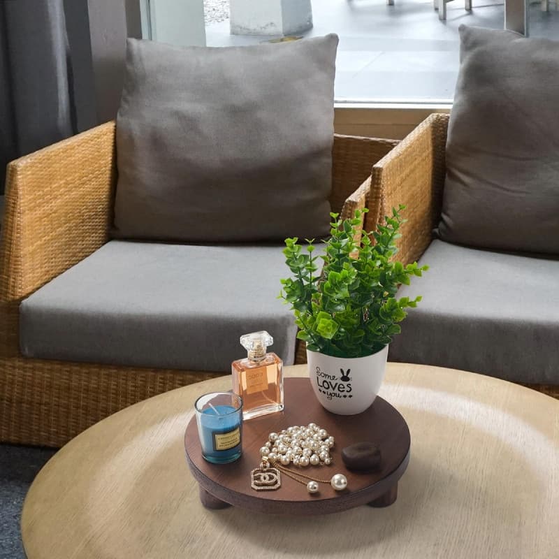 2 Pack Wood Pedestal Stand for Display - 10 x 10 x 2 inches
