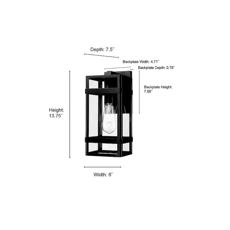 Millennium Lighting Payton 1 Light Outdoor Wall Sconce in Powder Coat Black
