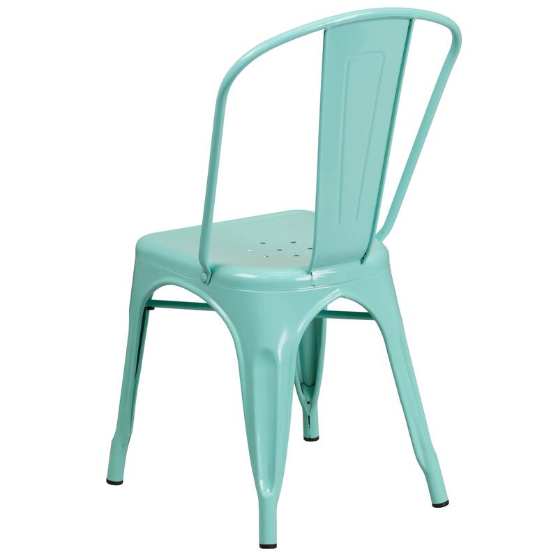 Metal Indoor/ Outdoor Stackable Chair - 20"D x 17.5"W x 33.5"H