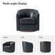 preview thumbnail 24 of 49, HULALA HOME Althea Modern Genuine Leather Swivel Barrel Chair with Solid Wood Base