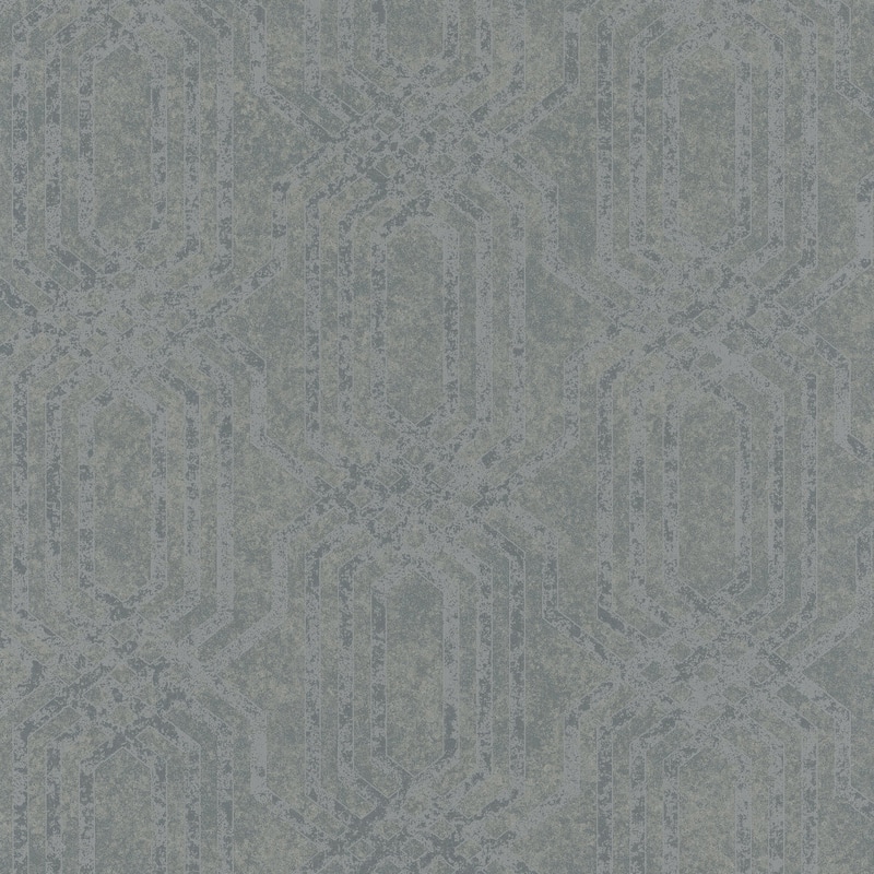 Galerie Wallcoverings Hotel Embossed Geometric Trellis Non-woven Glitter Wallpaper Roll - 33 feet x 21 inches - Grey