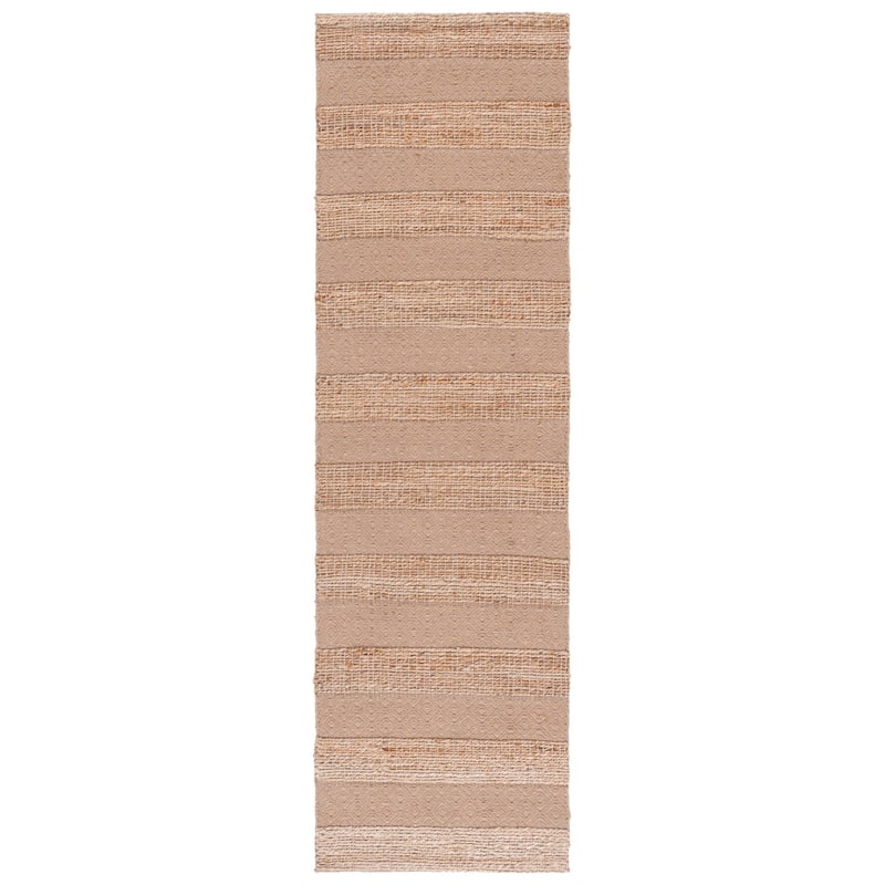 SAFAVIEH Handmade Natural Fiber Jalynn Geometric Seagrass Rug - 2'3" x 8' Runner - Taupe/Natural