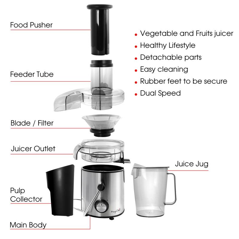 MegaChef Wide Mouth Juice Extractor with Dual Speed Centrifugal Juicer