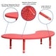 preview thumbnail 35 of 41, 35"Wx65"L Half-Moon Plastic Adjustable Activity Table for 8 - 65"D x 35"W x 14.5" - 23.75"H