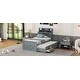 preview thumbnail 33 of 32, Versatility Bed with Storage Headboard, Outlets, Extendable Bed with Twin Trundle with 3 Storage Drawers, Twin Size