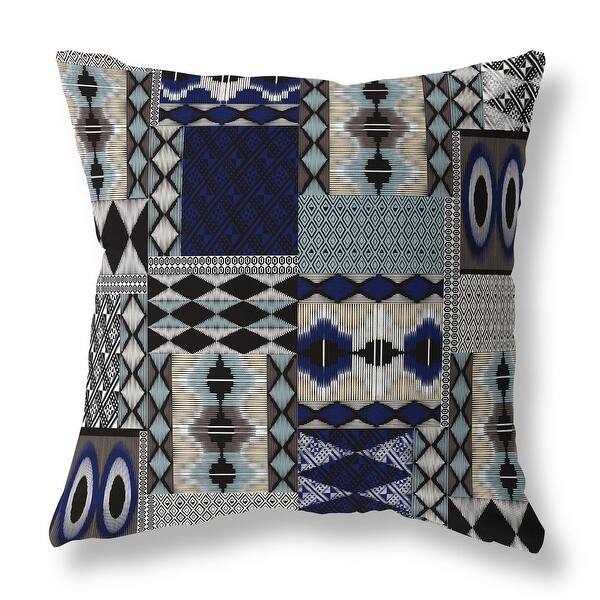 slide 2 of 5, Blue And Granite Patched Perfection Indoor/Outdoor Throw Pillow Zipper