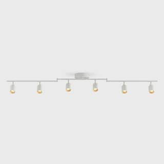 Shura 6-Light White Integrated LED Swivel Track Light with Rotatable Heads, 5 ft. Track Lighting Kit, 3000k, 3000 Lumens