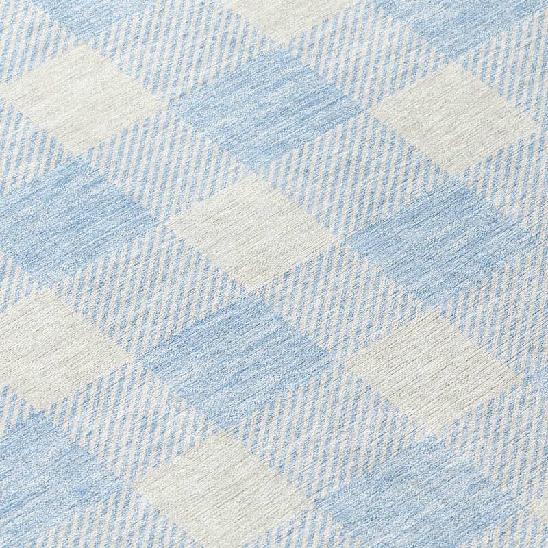 Machine Washable Indoor/ Outdoor Chantille Plaid Rug