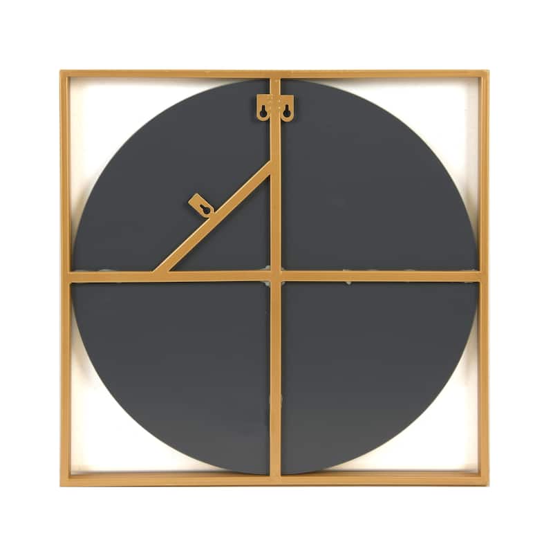Floating Mirror with Wood Frame, Gold