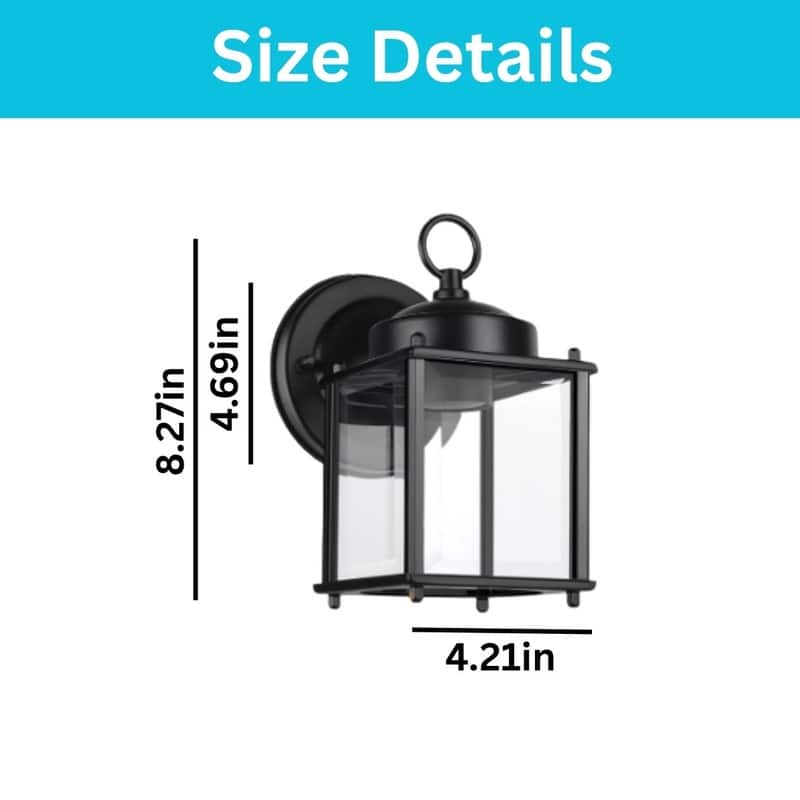 2 Pack exterior lamps black wall lighting glass, iron light fixture