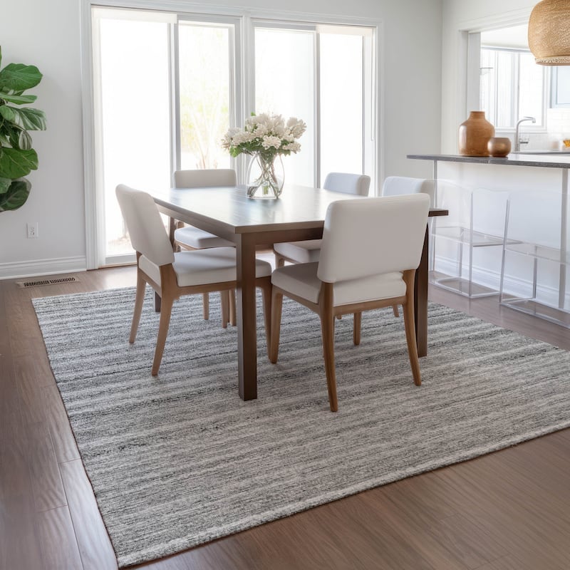 Machine Washable Indoor/ Outdoor Chantille Stripes Rug