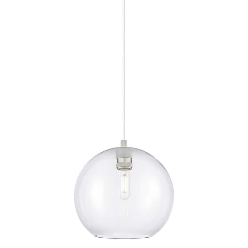 Innovations Lighting 434-1P-10-10 Crown Point Pendant Crown Point 10" - Satin Nickel / Clear
