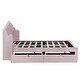 preview thumbnail 42 of 58, Full Platform Bed with Storage Shelves and Trundle, Space-Efficient White Design