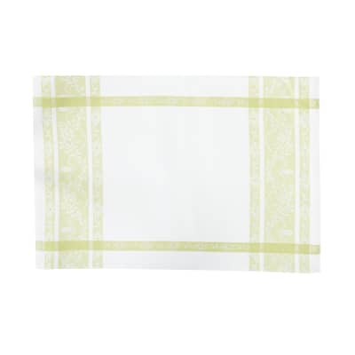 Rose Trellis Jacquard Peridot Cotton Woven Placemat Set of 6 - Set of 6