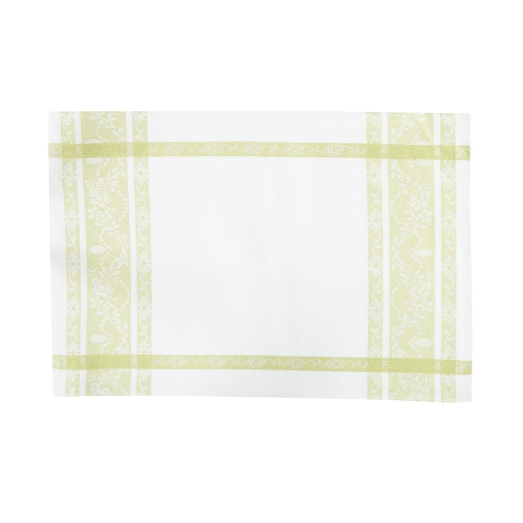 Rose Trellis Jacquard Peridot Cotton Woven Placemat Set of 6 - Set of 6