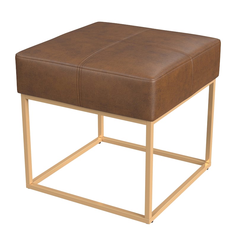 HomePop Square Metal Frame Ottoman