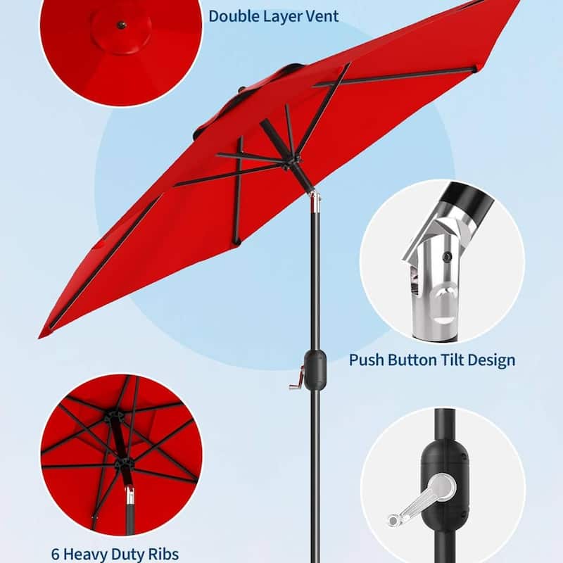 9FT UV Protection Patio Table Umbrella Outdoor for Garden, Pool, Deck, Backyard