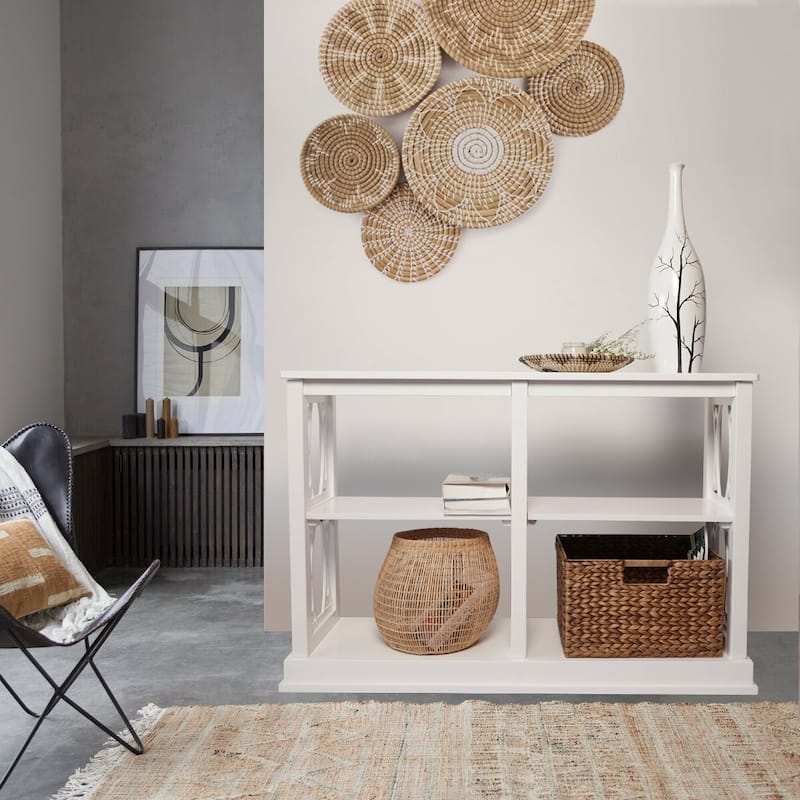 M4H Alpes Solid Wood Clean White Painted 3-tier Console Table