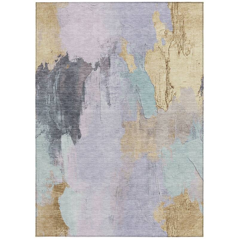 HomeRoots Abstract Transitional Rectangle Outdoor Rug