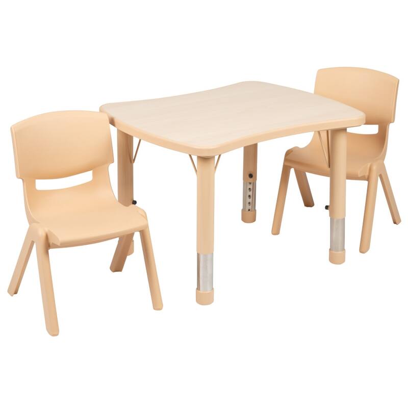 21.875"W x 26.625"L Rectangle Plastic Activity Table Set with 2 Chairs