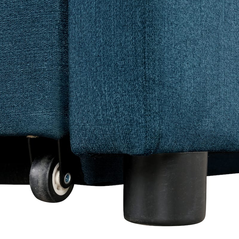 Furniture of America Araminta Modern Convertible Sofa with Pull-Out Bed and Pillows