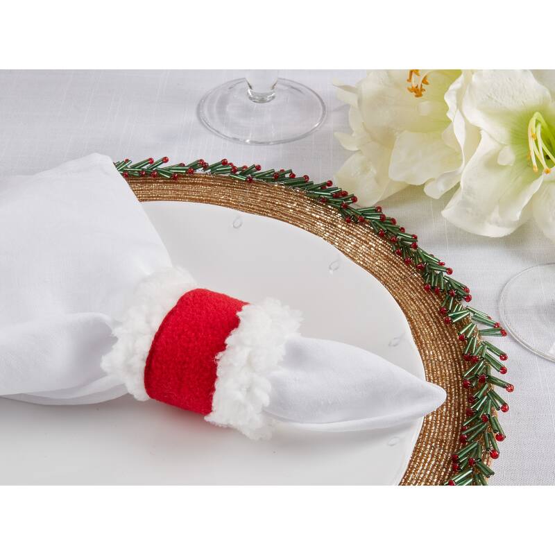 Whimsical Santa Claus Napkin Ring (Set of 4) - Red