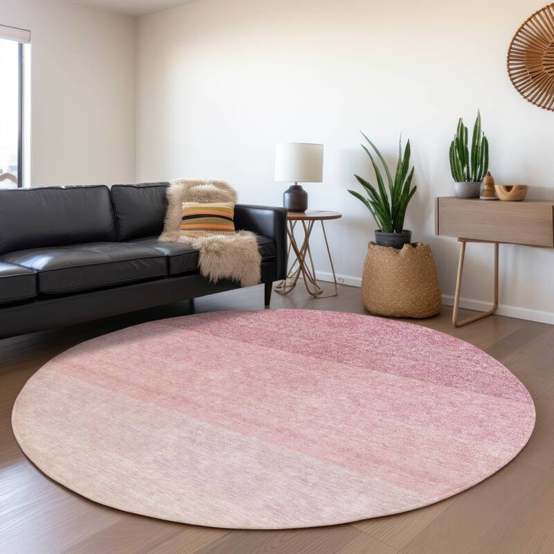 Premium Washable Super Soft Ombre Mod Mayfield Rug - Pink - 8' x 8'