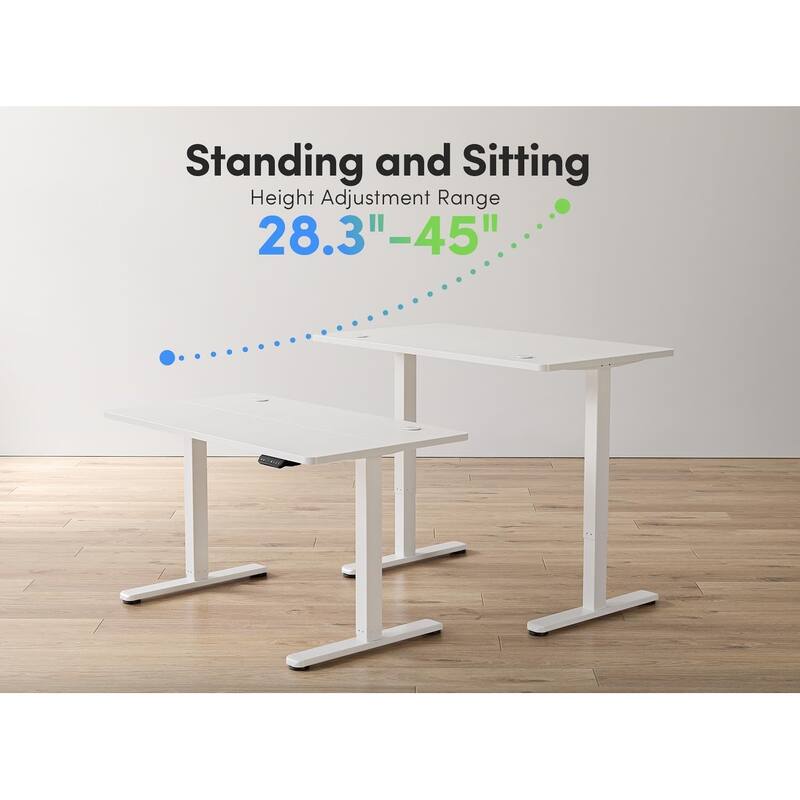 FEZIBO Electric Standing Desk, Height Adjustable Stand up Desk, Sit Stand Home Office Desk, Computer Desk
