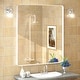 preview thumbnail 136 of 192, KIOTEE Modern Metal Frame Wall Mounted Bathroom Vanity Mirror with 5-year warranty 36x32 - White