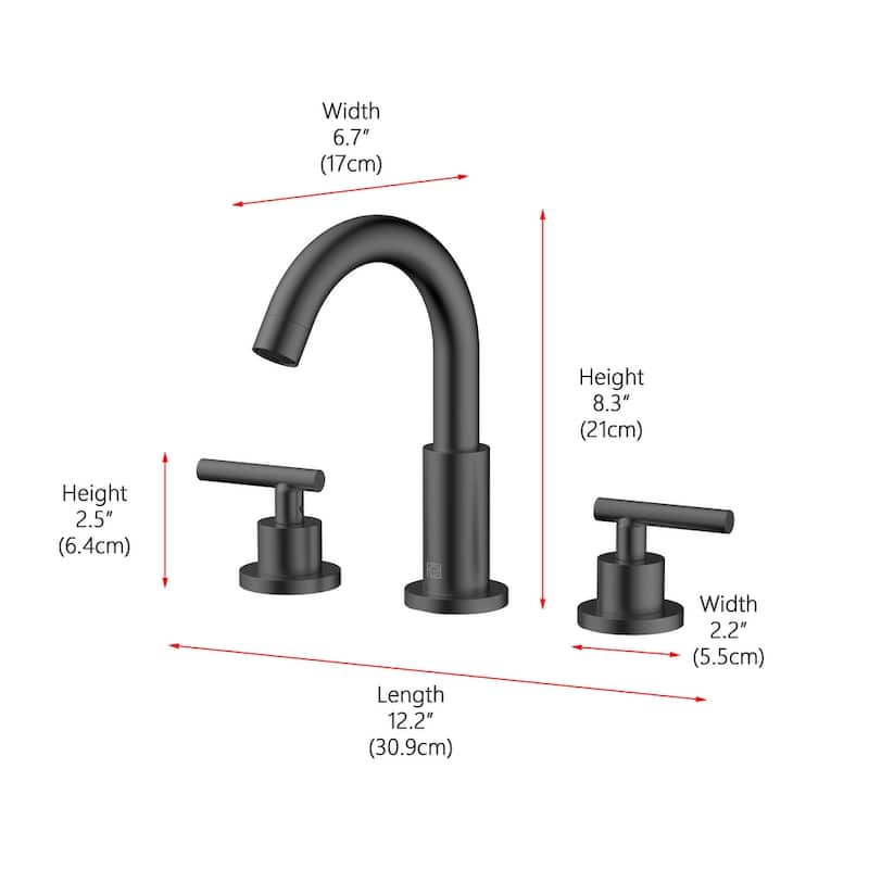 Indigo Home 8 inch Widespread Double Handle Bathroom Faucet
