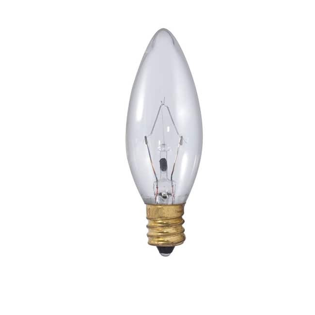 Bulbrite Pack of (50) 5 Watt Dimmable Clear B8 Incandescent Light Bulbs with Candelabra (E12) Base, 2700K Warm White Light