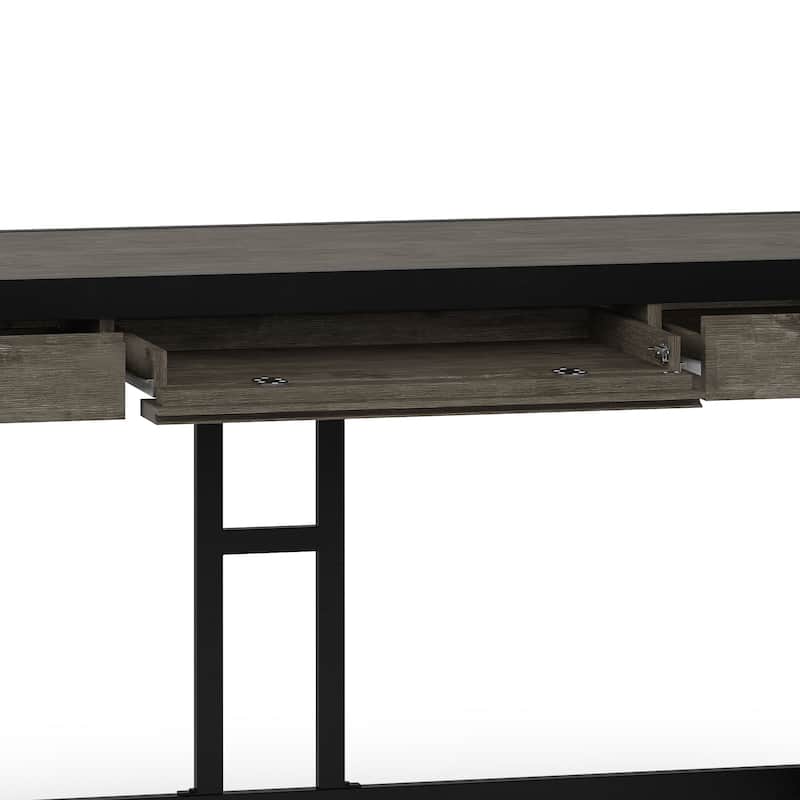 WYNDENHALL Cecilia Solid Acacia Wood Industrial Office Desk